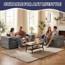 Convertible Sofa Bed, 4-in-1 Boneless Loveseat with Removable Armrests Backrest, Corduroy Futon Couch Bed with Pillow, Foldable Mattress Sleeper Sofa for Living Room Bedroom Small Place (Grey)