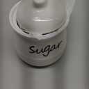 ONTUBE Ceramic Sugar Bowl with Lid and Spoon 12oz (White)
