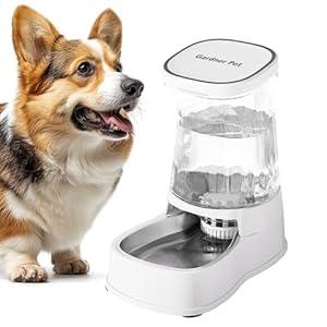 Gardner Pet Automatic Dog Water Dispenser Gravity Stainless Steel Water Waterer Feeder, 100% BPA-Free Large Capacity Water Feeding Bowls for Medium & Large-Sized Dogs Cats Other Pets -(1 Gallon)