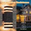 Dusk to Dawn Outdoor Wall Lights, Aluminum Exterior Wall Sconce Lighting, Up and Down Dusk to Dawn Outdoor Wall Sconce, Waterproof Outside Lights for House Porch Patio Garage Garden, 4 Pack