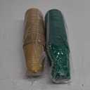 100 Pcs Green and Gold Disposable Plastic 12 oz Party Drinking Cups Green Gold Graduation Water Beverage Cups for Barbecues Picnics Festival Birthday Party Supplies