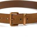 ALUSBELL Womens Suede Waist Belt with Gold Buckle Caramel 1.3inch