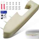 22818467 Door Panel, Front Left Driver Side Door Armrest Repair Kit Compatible with 2010-2014 Chevy Silverado & GMC Sierra 1500 2500HD 3500HD Door Panel with Release Handle Below Arm rest - Tan