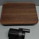 360 Rotating Wood Car Tray & Desk for Laptop - Steering Wheel Cup Holder Table, Car Accessories for Women & Men, Compatible with Tesla Model Y/3/S, Ford F150/Explorer/Maverick & Most Vehicles (Square Floating Table + Gap Storage (Walnut Color))