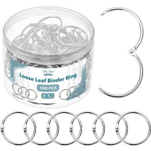 Mr. Pen- Loose Leaf Binder Ring Bulk, 1.5 Inch, 100 Pack, Silver, Metal Rings for Index Cards