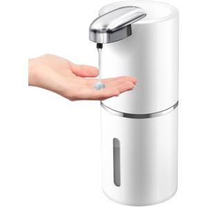 Automatic Liquid Soap Dispenser, 12.8oz/380ml Wall Mount Touchless 4 Adjustable Soap Levels,Liquid Hand Soap Dish soap USB Rechargeable with Infrared Motion Sensor for Bathroom,Kitchen,Office (Whtie)