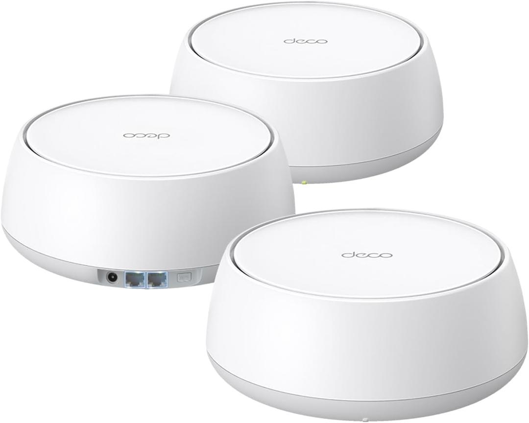 TP-Link Deco 7 BE25 Dual-Band BE5000 WiFi 7 Mesh Wi-Fi System | 4-Stream 5 Gbps, 240 Mhz | Covers up to 6,600 Sq.Ft | 2X 2.5G Ports Wired Backhaul | VPN,MLO, AI-Roaming, HomeShield, 3-Pack
