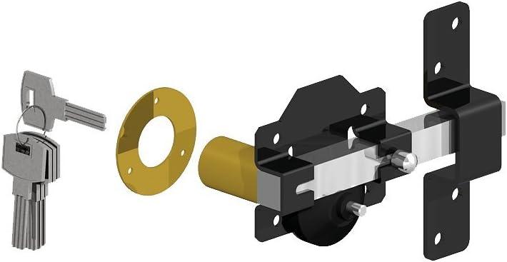 GateMate 2 (70mm) Single Locking Premium Long Throw Lock, Key Unlock, High Security with Slide Bolt, Stainless Steel & Powder Coated, Corrosion Resistant, Elongated Keep for Gate Drop.