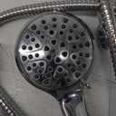AquaCare High Pressure 8-mode Handheld Shower Head - Anti-clog Nozzles, Built-in Power Wash to Clean Tub, Tile & Pets, Extra Long 6 ft. Stainless Steel Hose, Wall & Overhead Brackets (Matte Black)