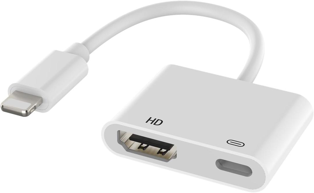 AIRSKY [Mfi Certified Lightning to HDMI Adapter, Plug&Play, no Power Needed; Lightning to Digital AV Adapter 1080P Sync Screen; Compatible with iPhone/iPad to TV