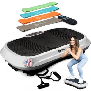 Lifepro Waver Vibration Plate Exercise Machine for Lymphatic Drainage, Muscle Activation, Full-Body Workout Vibrating Platform with Loop Bands, Fitness Equipment for Strength Toning & Fat Loss (White)