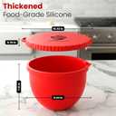 SLIZER 5 Qt Tilt-Head Silicone Bowl Liners for Kitchenaid Stand Mixer,3-Pack with Storage Lids, BPA-Free Nonstick, Cold/Heat Resistant Silicone, Heavyweight Thick Design