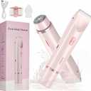 2025 Glow Aura Womens Shaver Dual-Head Bikini Trimmer for Women 2-in-1 Women's Body Shaver USB Charge Waterproof Painless Electric Razors for Silk Skin (Pink)