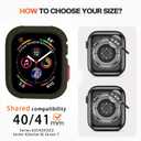 2 x Rugged Case Compatible with Apple Watch Case Series 9/8/7 41mm Series 6/SE/5/4 40mm, Soft TPU Shockproof Bumper Drop Proof Protective Cover for iWatch Accessories (Dark Green)