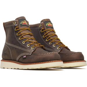 Thorogood American Heritage 6 Moc Toe Work Boots for Men - Soft Toe, Premium Full-Grain Leather with Slip-Resistant Wedge Outsole and Comfort Insole; EH Rated (10.5 Wide, Trail Crazyhorse)