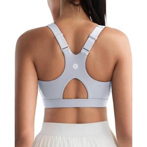 RUNNING GIRL Sports Bras for Women High Support, Adjustable Straps High Impact Sports Bras with Sewn in Pads Workout Bra XL