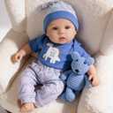 Milidool Lifelike Reborn Baby Dolls Boy - 18-Inch Baby Soft Body Realistic-Newborn Baby Dolls Cloth Body Real Life Baby Dolls with Toy Accessories for Kids Age 3 4 5 6 7 + (Cody)