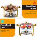 6QT Chafing Dishes for Buffet 4 Pack, Round Dish Buffet Servers and Warmers 304 Stainless Steel Food Warmers for Parties Weddings, Catering Buffet Catering Events, Chafers Servers Sets, Gold & Silver