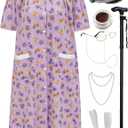 Z-Shop Old Lady Costume for Women 100 Days of School Halloween 100th Day Dress up