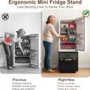 MAJALiS Mini Fridge Riser Stand Table Cabinet Shelf with Storage Space, 21.6"D x 21.6"W x 21.6"H