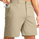 G Gradual Men's Casual Shorts 7" Lightweight Golf Shorts for Men Stretch with 3 Pockets Quick Dry Breathable Work Shorts (L)