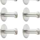 6 PCS Bathroom Towel Hook Robe Hook Holder, Wall Mount Heavy Duty Stainless Steel Round Wall Hooks Coat Hanger Decorative Hook for Bedroom Hotel Toilet Kitchen Office Garage Pool Silver