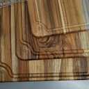 3 Pack Teak Wood Cutting Board Set for Kitchen Charcuterie Board Serving Heavy Duty Non Toxic Slip Over Sink Solid Thick Haus Wooden Chopping Board Large Big Small Meat Best Kitchen Essential Gift