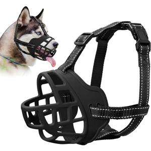 ODRIEW Dog Muzzle for Large Sized Dog - Medium Sized Dogs, Small Basket Muzzle to Prevent Biting - for Barking, Breathable, Allows Panting Drinking, Suitable for Grooming Training. (2, Black)