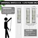 Pushglossy 8" x 36" Entry Door Glass Window Insert, Nouveau Sidelite