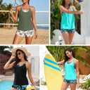 Daci Tankini Swimsuits for Women-2025 Bathing Suits 2 Piece Swimwear with Shorts for Tummy Control (Blue, L)