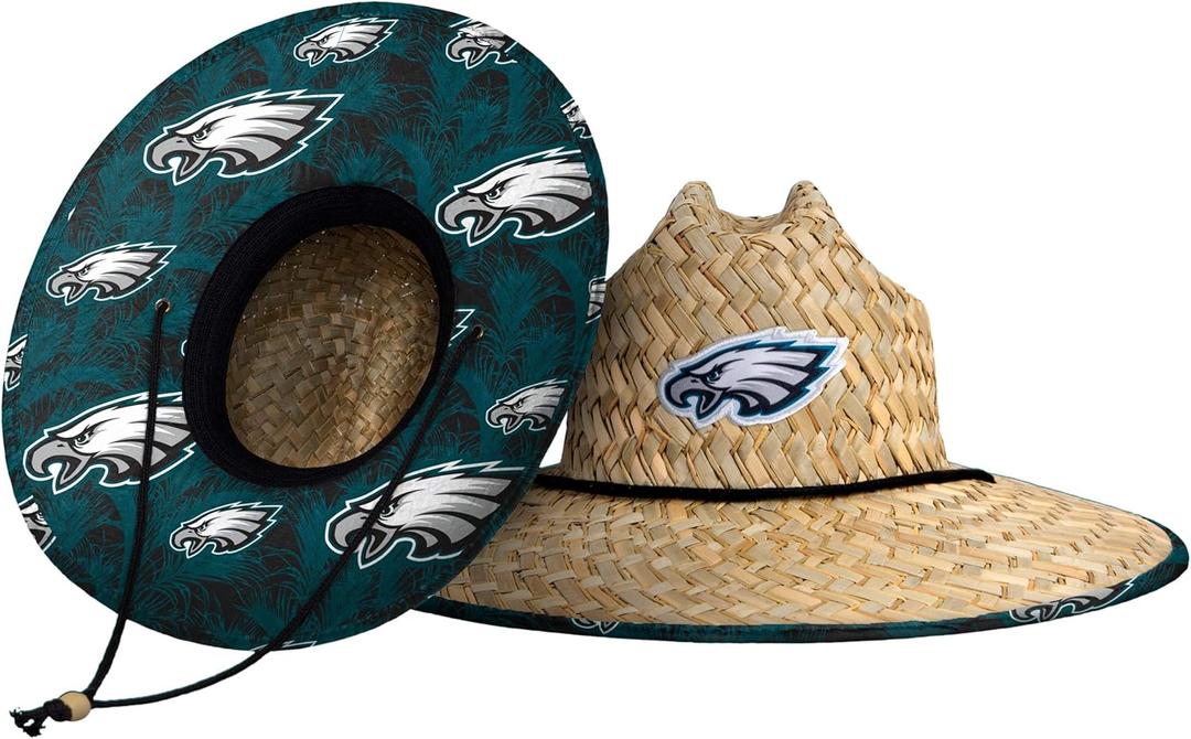 FOCO Men's NFL Team Logo Floral Lifeguard Beach Straw Sun Hat