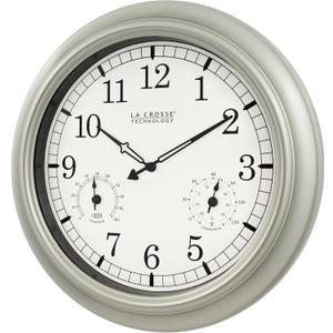 La Crosse Technology WT-3181PL-Q Quartz Time Analog Indoor/Outdoor Wall Clock, 18"