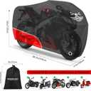 Motorcycle Cover Waterproof Outdoor Storage with Lock-Holes, Storage Bag & Night Reflective Design, Heavy Duty Protection Powersports Vehicle Covers Fits up to 96.5"-116" (420D Red, 96.5")