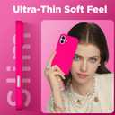 Magnetic for iPhone 16 Case, Compatible with Magsafe, Suction Cup Phone Mount, [2 Screen Protectors][Camera Lens Protector] Silicone Shockproof Protective Slim Phone Cover 6.1", Neon Pink