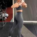 Sogetdo Yoga Leggings for Women Hidden Scrunch Butt Non See Through High Waisted No Front Seam Athletic Gym Workout Pants (Gray, S)