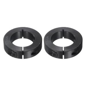 uxcell 2Pcs Single Split Shaft Collar, 1-1/8" Bore One Piece Clamping Collar 1-7/8" OD 1/2" Thickness Black Oxide Lock Collar Clamp with Set Screws (1045 Steel)