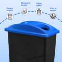 Maxdot 4 Pack Recycle Bin Lids Each with Two Bottles & Cans Openings, Blue