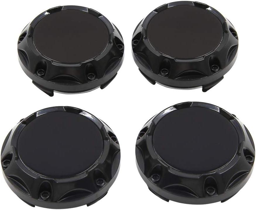 uxcell 4 Pcs 64mm Dia 4 Clips Car Wheel Tyre Center Hub Caps Covers Protector Black