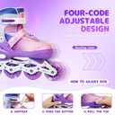 Kids Adjustable Inline Skates for Girls Boys and Adults, Blades Skate with Outdoor All Light Up Wheels for Beginner Youth Women, Medium Big Kids