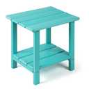 Apolimi Adirondack Outdoor Side Table, 2-Tier Sturdy Patio End Table Weather Resistant, 16.5" Solid Side Table for Patio, Pool, Porch