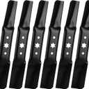 942-05052A 50" Mower Blades 6 Point Star for Cub Cadet XT1 LT50 GT50 XT2 LX50 ZT1 ZT2 50 RTZ S50 L50 SX50 LX50 L34 Zero Turn Troy-Bilt Super Bronco Mustang 50" Lawn Tractor, Medium Lift, 6 Pack Black