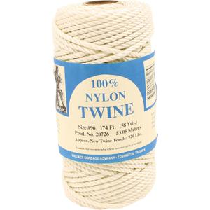 #96 Twisted White Nylon Twine 1 lb Tube 174 Feet