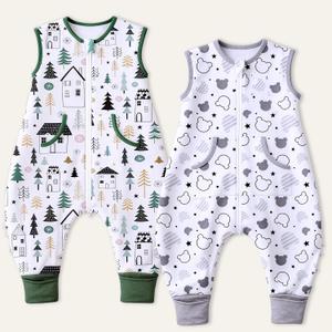 Toddler Sleep Sacks Sleep Sack with legs Cozy comfy Baby Warable Blanket with 2-Way Zipper, M