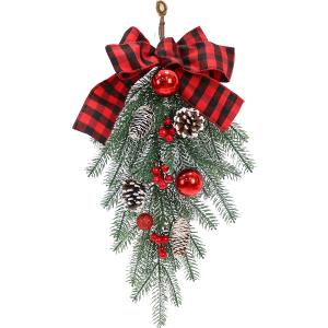 3 PACK Christmas Swags for Decorating Outdoor, Garland Christmas Swag Teardrop Ornament Pine Cone Decorative Props Pendant Wall Hanging for Front Door Indoor Outdoor Wall Hanging Wreaths Decor 3 PACK Christmas Swags for Decorating Outdoor, Garland Christmas Swag Teardrop Ornament Pine Cone Decorative Props Pendant Wall Hanging for Front Door Indoor Outdoor Wall Hanging Wreaths Decor