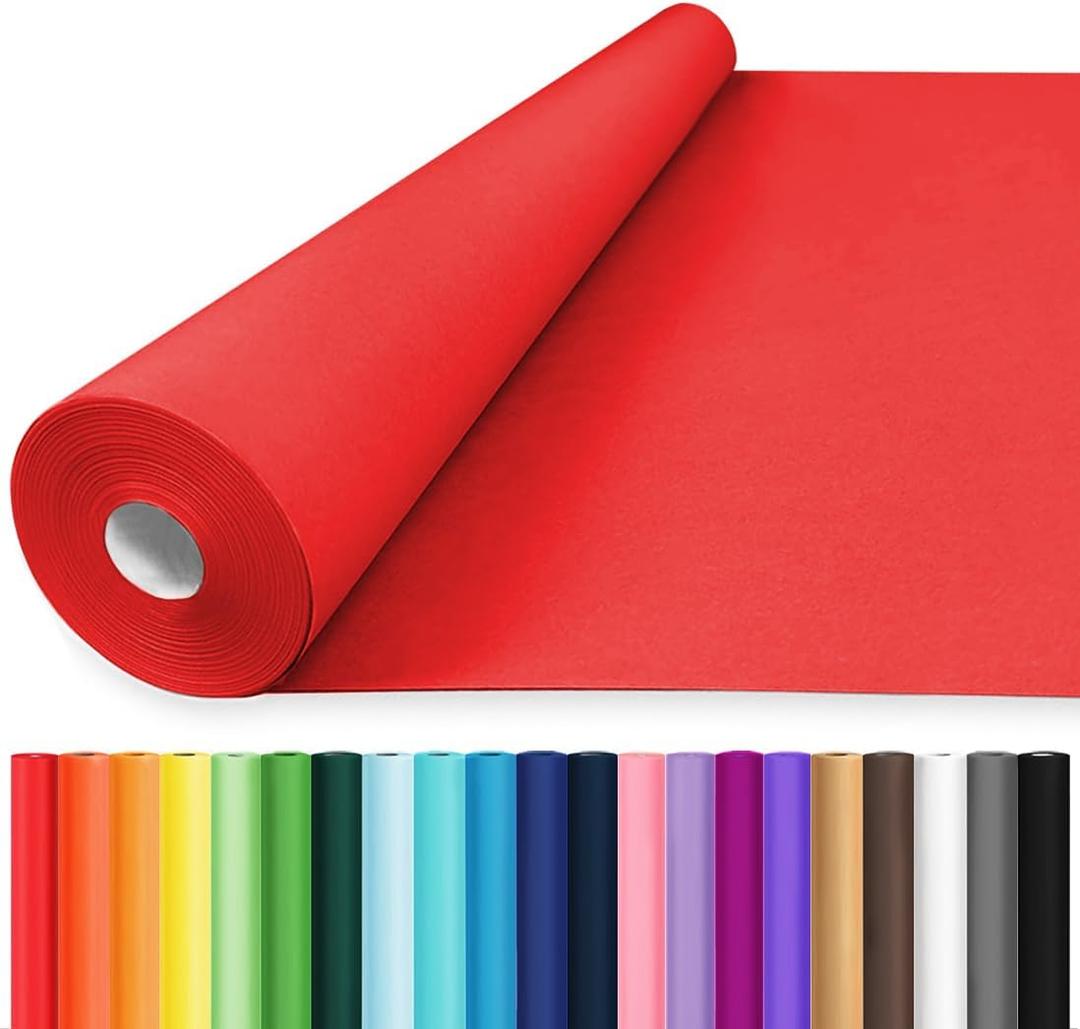 Vanhench Red Wrapping Paper 36" x 200', Kraft Paper Roll for Bouquet Flower Wrapping, Art Crafts, Wedding, Birthday, Baby Shower, Mothers Day Gifts, Color Valentines Wrapping Paper