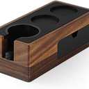 MHW-3BOMBER Espresso Tamping Station, 4 in 1 Walnut Espresso Organizer Box with Magnetic Drawer for Storage 51-58mm Espresso Tamper,Distributor,Portafilter and Espresso Accessories,CH6718