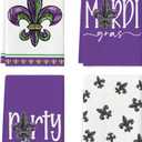 Artoid Mode Iris Perty Cary Mardi Gras Kitchen Towels Dish Towels, 18x26 Inch Farmhouse Decoration Cleaning Set of 4