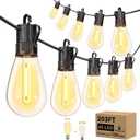 Minetom 203FT Outdoor String LED Patio Lights Waterproof,65 Shatterproof S14 Vintage Edison Bulbs,Commercial Grade Outside Hanging Lights Waterproof for Porch Deck Garden Backyard Balcony Cafe Bistro