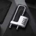 Gisafai 2 Pcs 4 Digit Combination Cabinet Lock U Shaped Code Gym 2.51 x 4.6 Inch Adjustable Padlock Metal Long Shackle Lock for Under 0.6" Width Outdoor College Fences Sports Lockers Gym