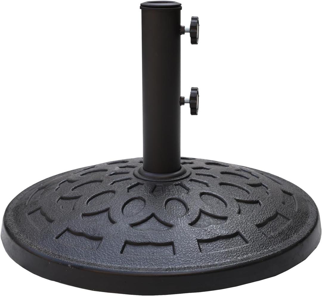 C-Hopetree 42 lb Heavy Duty Round Patio Base Stand for Outdoor Market Table Umbrella, Black